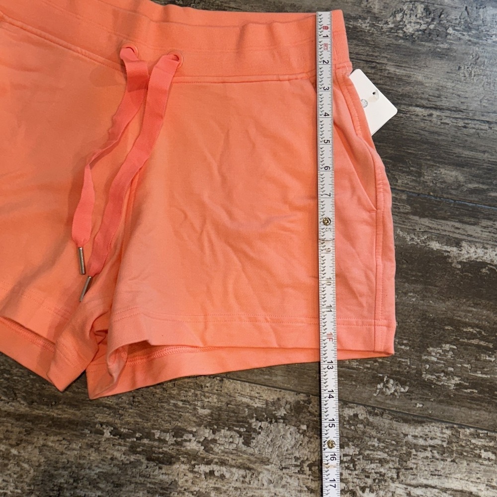 Athleta Shorts Small Coral Peach Balance 4 Inch Shortie Pockets Beach Comfy NEW - Picture 7 of 14